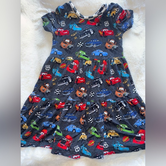 Bundle Of Joy Viscose And Spandex Disney Cars Tiered Girls Toddler Baby Dress - Picture 1 of 6